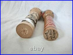 Kokeshi Vintage Showa Retro Doll Set 2 Piece Handcrafted Rare Authentic