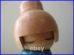 Kokeshi Wooden Dolls Three Piece Handmade Vintage Authentic Set Japanese