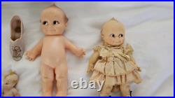LOT 8 Vintage Kewpie Dolls Plus Large Decorative Shoe. Rare Japanese Bisque