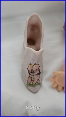 LOT 8 Vintage Kewpie Dolls Plus Large Decorative Shoe. Rare Japanese Bisque
