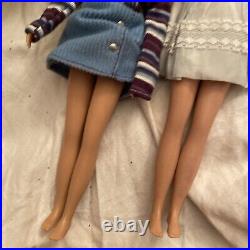 LOT OF 2 Vintage 1960's Skipper Barbie Dolls Withcase & Clothing TLC