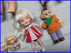 LOT OF 9 vintage 1960s assorted dolls LIDDLE KIDDLES mattell remco JAPAN ideal
