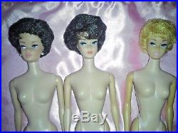 LOT of 3 Dolls Vintage BARBIE DOLLS Bubblecuts Ginger & 2 Brunette Japan