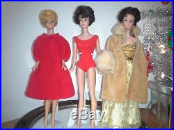 LOT of 3 Dolls Vintage BARBIE DOLLS Bubblecuts Ginger & 2 Brunette Japan