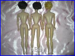 LOT of 3 Dolls Vintage BARBIE DOLLS Bubblecuts Ginger & 2 Brunette Japan