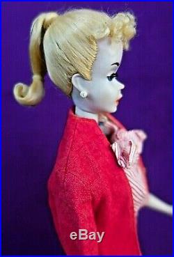 LOVELY #3 1960 Vintage Blonde Ponytail Barbie AO Make-up Pale TM Body Org SS BIN