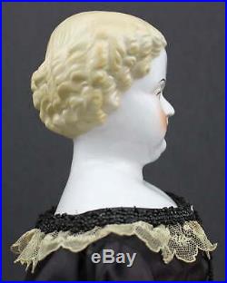 Large Antique China Doll With Wonderful Lace Trimmed Dress