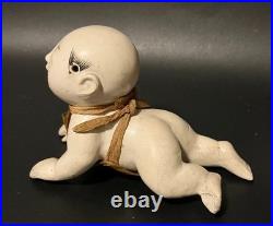 Large Japanese Antique Gosho Doll Hauko Crawling Baby Edo Period 7.08 18cm Rare