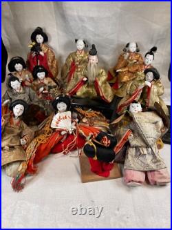 Large Lot of 12 Antique Japan imperial Hina Ningyo Dolls 5570
