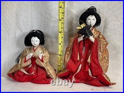 Large Lot of 12 Antique Japan imperial Hina Ningyo Dolls 5570