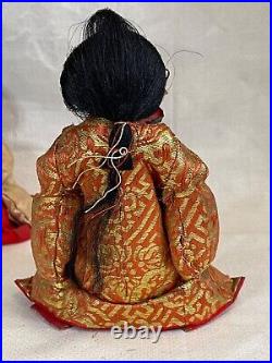 Large Lot of 12 Antique Japan imperial Hina Ningyo Dolls 5570
