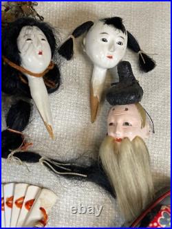 Large Lot of 12 Antique Japan imperial Hina Ningyo Dolls 5570