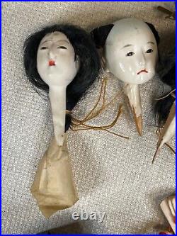 Large Lot of 12 Antique Japan imperial Hina Ningyo Dolls 5570