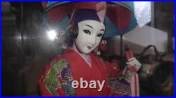 Large asian doll japanese japan woman kimono fan hand made vintage rare antique