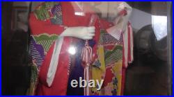 Large asian doll japanese japan woman kimono fan hand made vintage rare antique