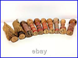 Lot of 10 Vintage Japanese Kokeshi Dolls Several Shape 5.97.0 in 1109B