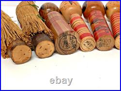 Lot of 10 Vintage Japanese Kokeshi Dolls Several Shape 5.97.0 in 1109B