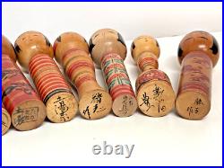 Lot of 10 Vintage Japanese Kokeshi Dolls Several Shape 5.97.0 in 1109B