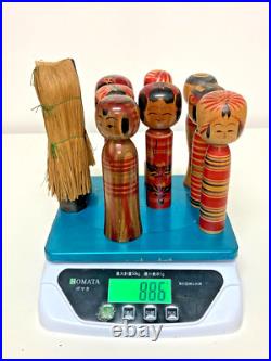 Lot of 10 Vintage Japanese Kokeshi Dolls Several Shape 5.97.0 in 1109B