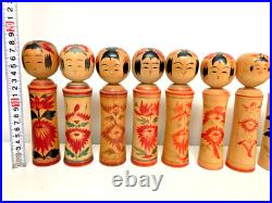 Lot of 10 Vintage Japanese Kokeshi Dolls Several Shape 6.77.2 in #1026E