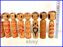 Lot of 10 Vintage Japanese Kokeshi Dolls Several Shape 6.77.2 in #1026E