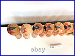 Lot of 10 Vintage Japanese Kokeshi Dolls Several Shape 6.77.2 in #1026E