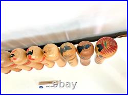 Lot of 10 Vintage Japanese Kokeshi Dolls Several Shape 6.77.2 in #1026E