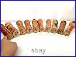 Lot of 10 Vintage Japanese Kokeshi Dolls Several Shape 6.77.2 in #1026E