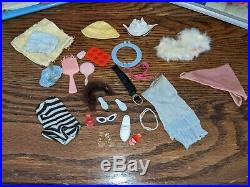 Lot of 7 Vintage Japan 60's & 70's Dolls with'62 Case Lots of Original Clothes