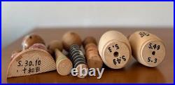 Lot of 7 Vintage Japanese Mini Kokeshi Dolls 7-12cm Mixed Design Collectible 15+