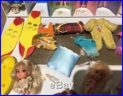 Lot of Vtg 1965 Mattel Liddle Kiddles Japan Dolls Kiddles Collectors Case Filled