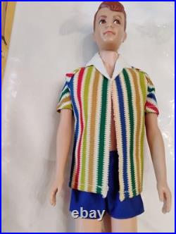 MATTEL vtg #1000 ALLAN DOLL COMPLETE withRareOUTFIT, STAND & BOX 1963