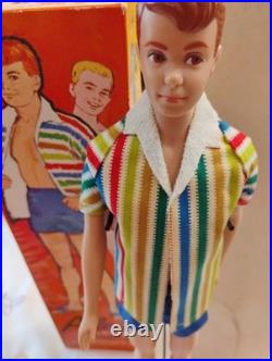MATTEL vtg #1000 ALLAN DOLL COMPLETE withRareOUTFIT, STAND & BOX 1963