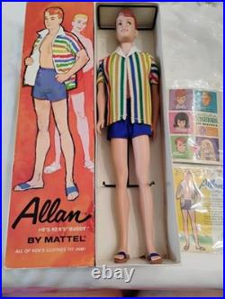 MATTEL vtg #1000 ALLAN DOLL COMPLETE withRareOUTFIT, STAND & BOX 1963