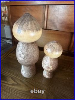 Masao Watanabe Vintage Kokeshi Doll Mushin 1917-2007 Lot Of 2