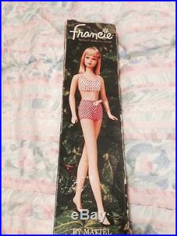 Mattel 1965 Francie Doll 1140 Orig Box Barbie's'MOD'ern Cousin Wt Clothes Japan