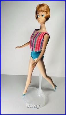 Mattel 1965 Vintage American Girl Titan Hair Barbie Doll withBendable Legs #1070