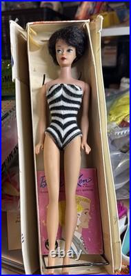 Mattel Barbie Bubble Cut Brunette Doll Vintage 1960s, Japan Mattel Barbie Bubble Cut Brunette Doll Vintage 1960s, Japan