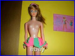 Mattel Mod Barbie #1190 STANDARD BARBIE straight leg Brunette original suit 1969