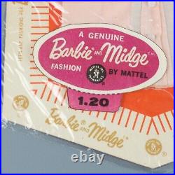Mattel Vintage Barbie Pak Pink Pajamas blue trim PJs on card 1960s NRFP NRFB