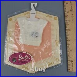 Mattel Vintage Barbie Pak White knit Square neck Sweater Shell on card 1961 MOC