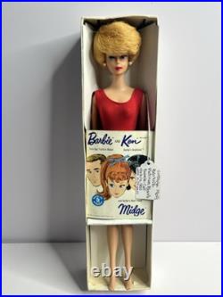 Midge Barbie 1960s Platinum Blonde Stock # 850 Vintage Made In Japan withbox Midge Barbie 1960s Platinum Blonde Stock # 850 Vintage Made In Japan withbox