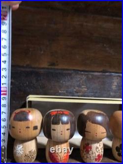 Mini Kokeshi Doll Yamakawa Isamu 4 Pieces Approx. Height 7.5cm Vintage Rare Old
