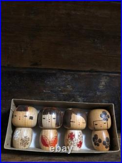Mini Kokeshi Doll Yamakawa Isamu 4 Pieces Approx. Height 7.5cm Vintage Rare Old