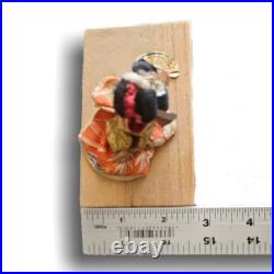 Miniature Vintage Japanese Geisha Doll with Fan Handcrafted