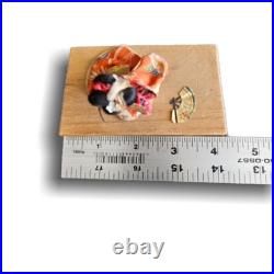 Miniature Vintage Japanese Geisha Doll with Fan Handcrafted