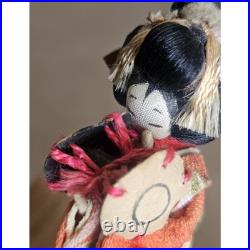 Miniature Vintage Japanese Geisha Doll with Fan Handcrafted