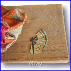 Miniature Vintage Japanese Geisha Doll with Fan Handcrafted