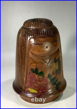 Miyajima Muhitsu Kokeshi Doll Vintage Handmade Japanese Folk Toy Authentic