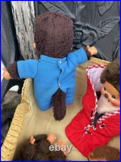 Monchichi-Vintage 1974 Family Of Dolls- Lot Of 5